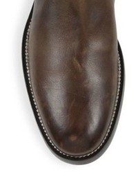 Vince Leather Slip On Ankle Boots