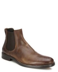 Vince Leather Slip On Ankle Boots