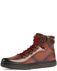 Gucci Leather Trekking Boot Brown