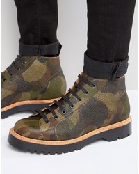 Asos Monkey Boot In Camo Leather Made In England