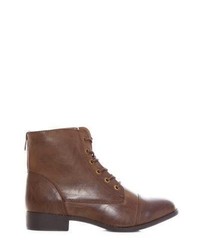 New Look Wide Fit Brown Lace Up Boots