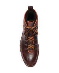 Etro Plaid Leather Hiking Boots