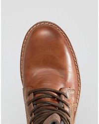 Aldo Prearia Lace Up Boots In Tan Leather