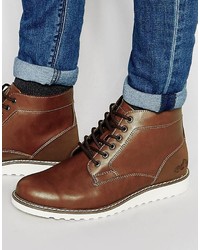Pull&Bear Boots In Leather With Contrast Sole