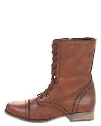 Steve Madden Shoes Troopa Leather Lace Up Combat Boots Brown New