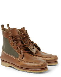 Quoddy Waxed Cotton Panelled Leather Chukka Boots