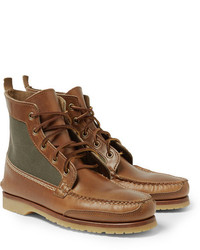Quoddy Waxed Cotton Panelled Leather Chukka Boots