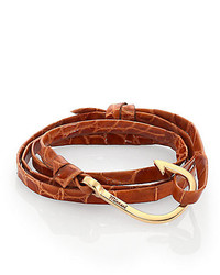 Miansai Anchor Alligator Leather Bracelet