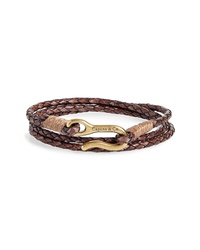 Caputo & Co Braided Leather Wrap Bracelet