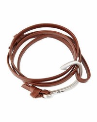 Miansai Hook Leather Bracelet Brown