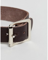 Reclaimed Vintage Inspired Leather Bracelet In Tan