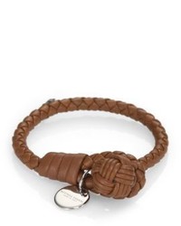 Bottega Veneta Intrecciato Leather Wrap Bracelet
