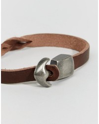 Jack and Jones Jack Jones Leather Bracelet With Hook Fastening