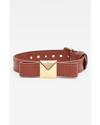 kate spade new york Locked In Leather Bow Bracelet Perfect Brown Gold