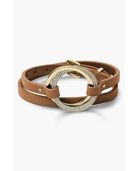 MICHAEL Michael Kors Michl Kors Statet Brilliance Leather Wrap Bracelet