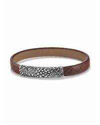 David Yurman Naturals Sterling Silver Alligator Leather Bracelet
