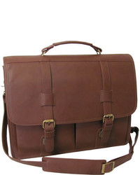Amerileather Leather Executive Briefcase Brown Adjustable Strap