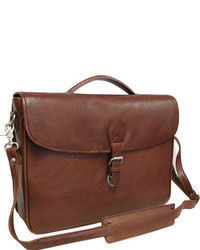 Amerileather Montana Leather Executive Briefcase Brown Adjustable Strap