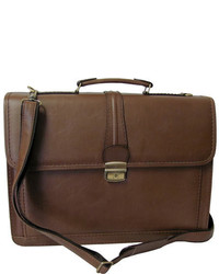 Amerileather Quincy Executive Briefcase Brown Adjustable Strap
