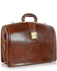 Chiarugi Brown Leather Buckled Diplomatic Briefcase