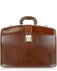 Chiarugi Brown Leather Buckled Diplomatic Briefcase