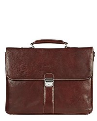Robe Di Firenze Dark Brown Double Gusset Leather Briefcase