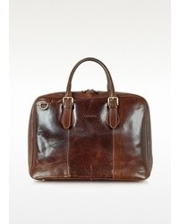 Chiarugi Dark Brown Double Handle Leather Briefcase