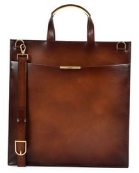 Salvatore Ferragamo Edition Leather Tall Briefcase Brown