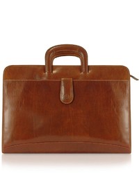 Chiarugi Handmade Brown Genuine Italian Leather Portfolio Briefcase