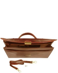 Chiarugi Handmade Brown Leather Single Gusset Briefcase