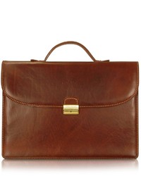 Chiarugi Handmade Brown Leather Single Gusset Briefcase