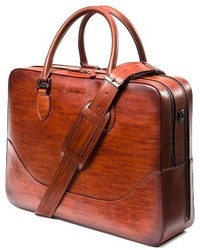 Magnanni Large Leather Briefcase Brown