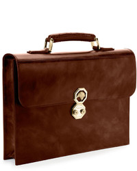Stefano Ricci Leather Flap Briefcase Brown
