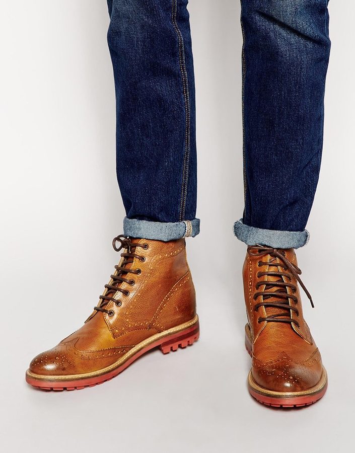 Asos Brand Brogue Boots In Leather | Where to buy & how to wear