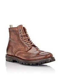 Officine Creative Burnished Anatomia Wingtip Boots Brown