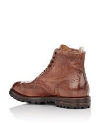 Officine Creative Burnished Anatomia Wingtip Boots Brown