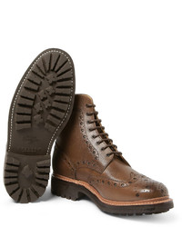 Grenson Fred Grained Leather Brogue Boots