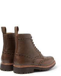 Grenson Fred Grained Leather Brogue Boots