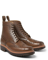 Grenson Fred Grained Leather Brogue Boots