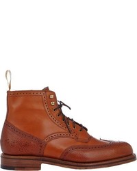 Foot the Coacher Grenson X Perforated Wingtip Boots Nude