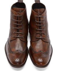 Hudson H By Brown Wingtip Angus Boots