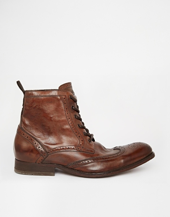 H By Hudson Angus Brogue Boots, $265 | Asos | Lookastic