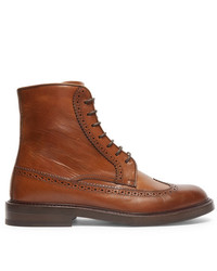 Brunello Cucinelli Leather Brogue Boots