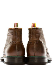 Paul Smith Ps By Brown Brogue Grayson Boots