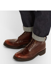 Grenson Sebastian Pebble Grain Leather Longwing Brogue Boots