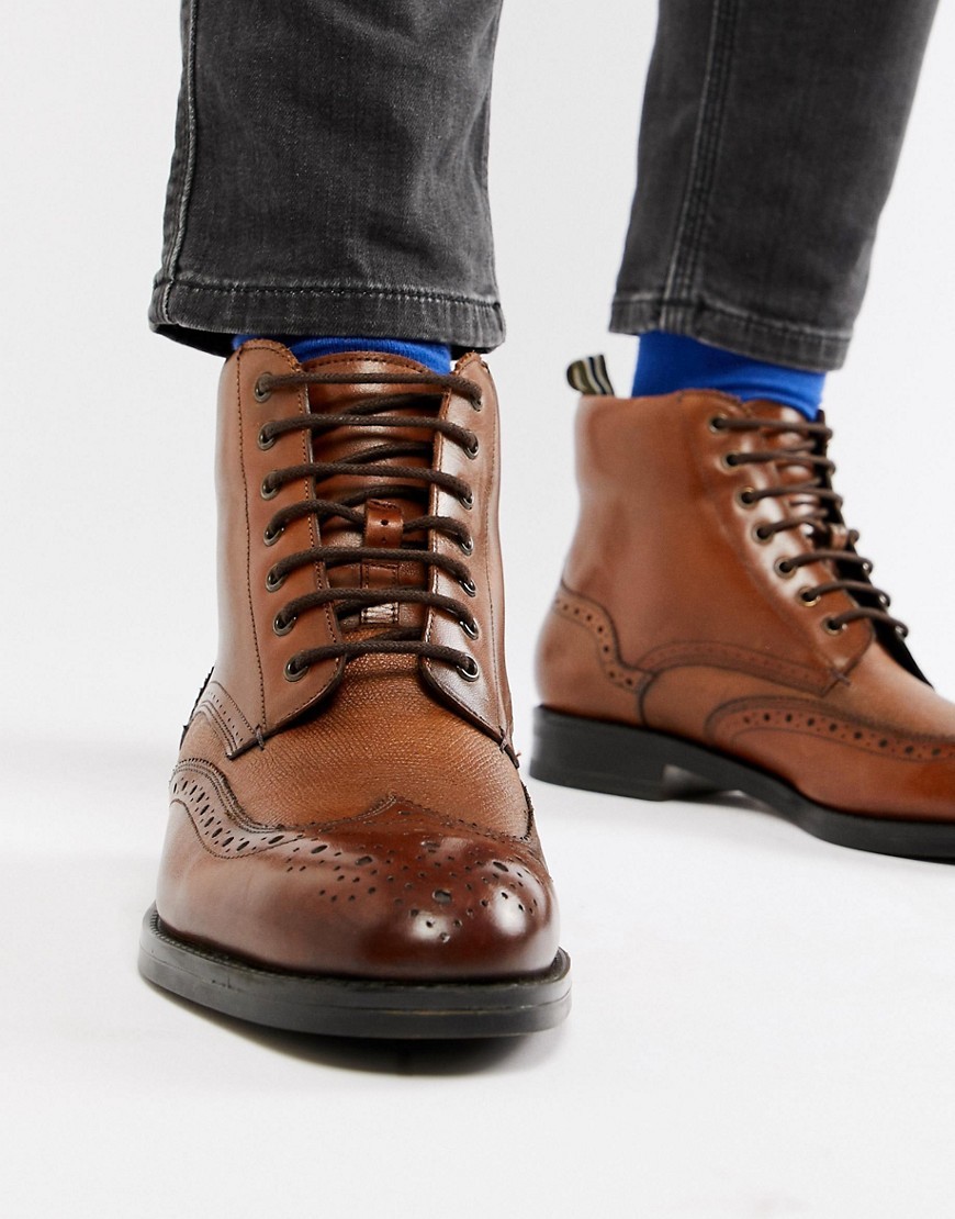 Ted Baker Twrens Brogue Boots In Tan 