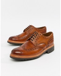 Grenson Archie Chunky Brogue Shoes In Tan
