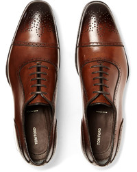 Tom Ford Austin Cap Toe Burnished Leather Oxford Brogues