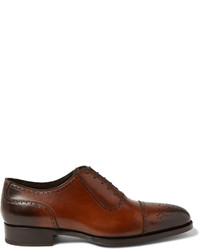 Tom Ford Austin Cap Toe Burnished Leather Oxford Brogues