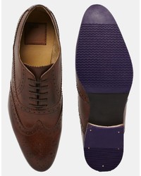Asos Brand Brogue Shoes With Colored Tread